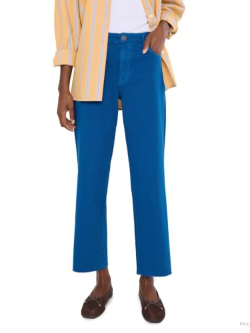 High Rise Wide Leg Pull-On Jeans Stretch Cotton Blend